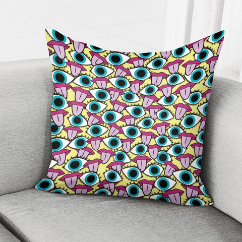 Image of Eyes Open Tongues Out Pillow Cover