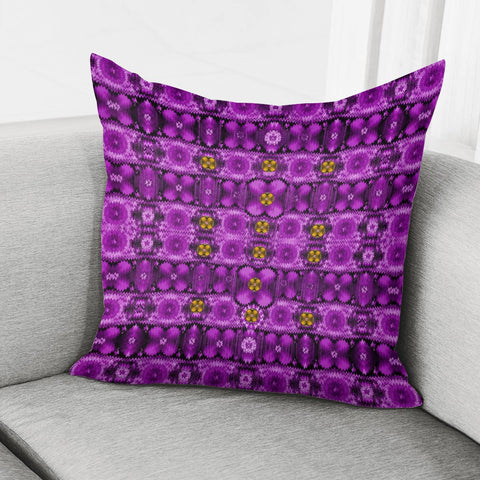 Image of Decorative Purple Floral Pillow Cover