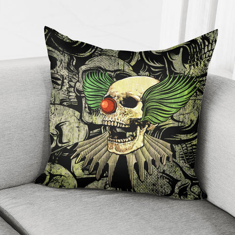 Image of Clown And Skull Pillow Cover