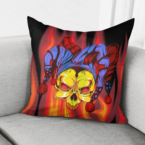 Image of Clown And Skull Pillow Cover