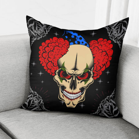 Image of Clown And Skull Pillow Cover