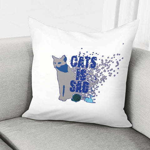 Image of Dissipated Cats And Mice And Yarn Balls And Fonts Pillow Cover