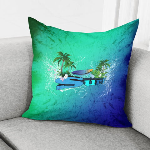 Image of Surfing, Tropical Design Pillow Cover