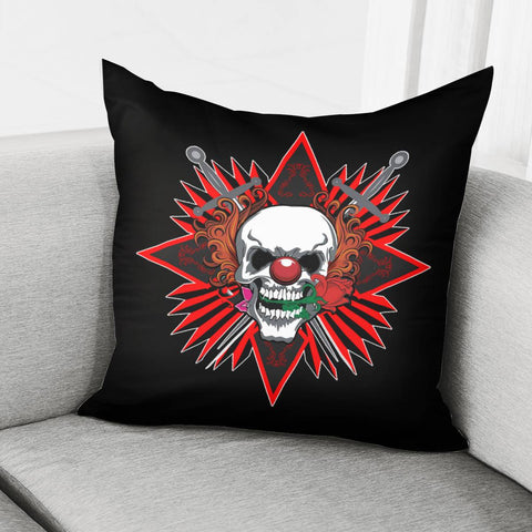 Image of Clown And Skull Pillow Cover