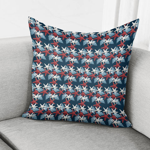 Image of Seashells And Starfish Pillow Cover