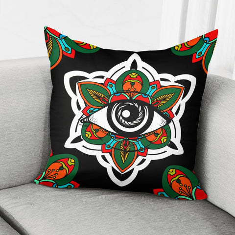 Image of Flowers And Eyes Pillow Cover