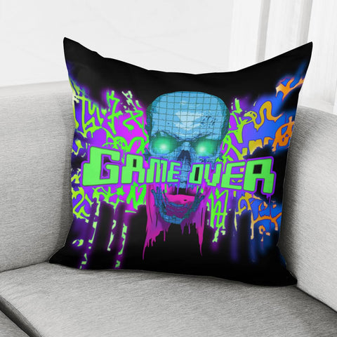 Image of Skull And Doodles And Fonts Pillow Cover