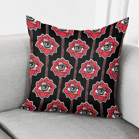 Image of Flowers And Eyes Pillow Cover