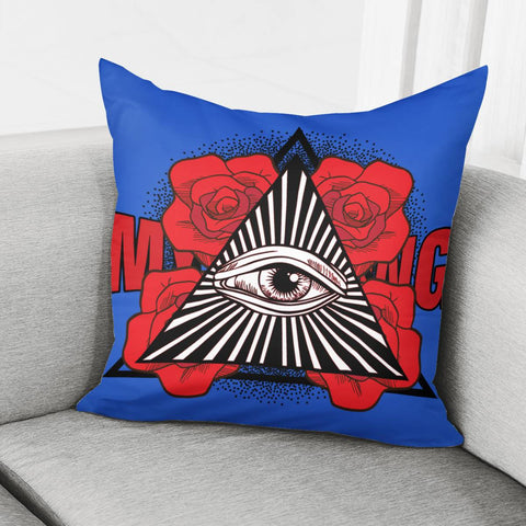 Image of Flowers And Eyes Pillow Cover