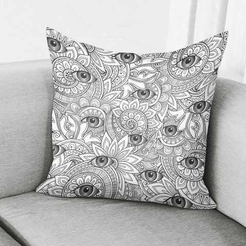 Image of Flowers And Eyes Pillow Cover