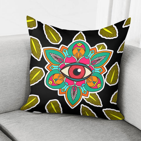 Image of Flowers And Eyes Pillow Cover