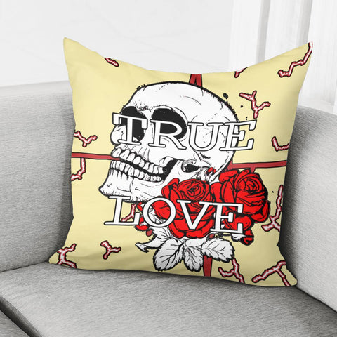 Image of Taro And Font And Rose And Heartbeat Pillow Cover