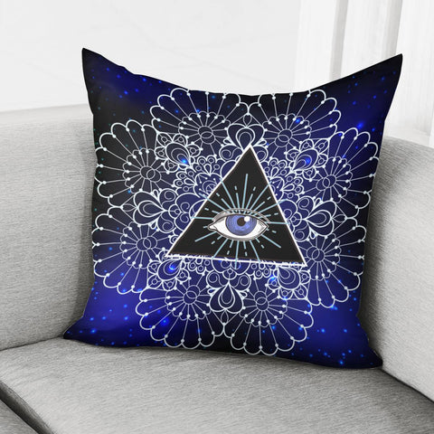 Image of Eyes And Flowers Pillow Cover