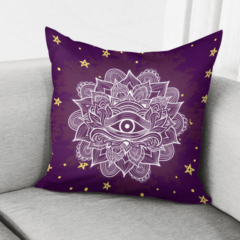 Image of Eyes And Flowers Pillow Cover