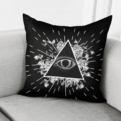 Image of Eyes And Flowers Pillow Cover