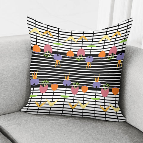 Image of Geometric Flowers Pillow Cover