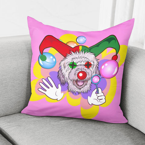 Image of Clown And Dog Pillow Cover