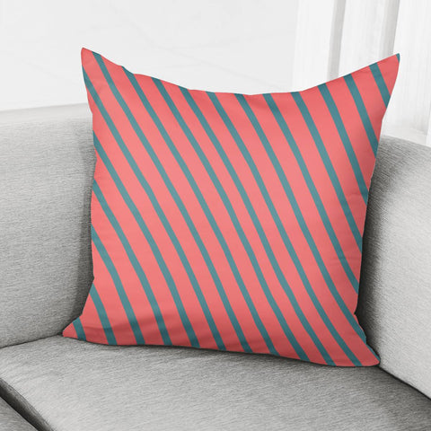 Image of Living Coral Diagonal Stripes Pillow Cover