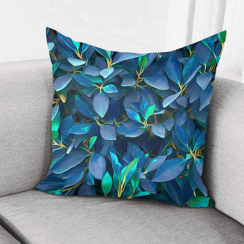 Image of Lovely Blue Leaves Pillow Cover