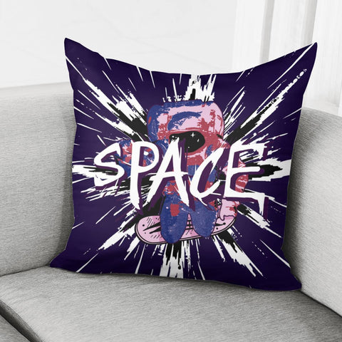 Image of Starry Sky And Astronauts And Skateboards And Beams Pillow Cover