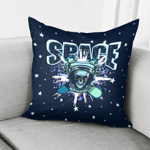 Image of Starry Sky And Astronauts And Skateboards And Beams And Hoes Pillow Cover