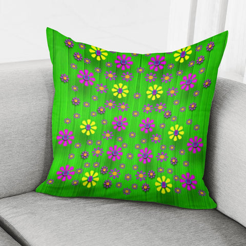 Image of Flowers Dance In The Green Pillow Cover