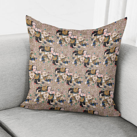 Image of Klimt Mosaic Beige Pillow Cover