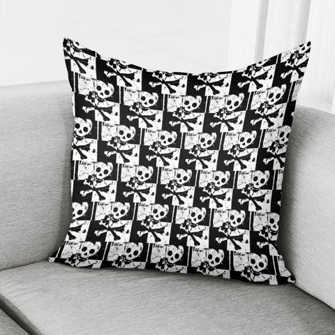 Image of Skull Checker Pillow Cover