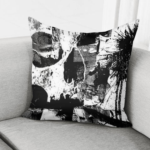 Image of Grunge Skull Pillow Cover