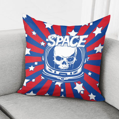 Image of Astronaut And Skull With Stars And Starry Sky Pillow Cover