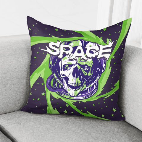 Image of Astronaut And Skull And Stars And Starry Sky And Swirls Pillow Cover