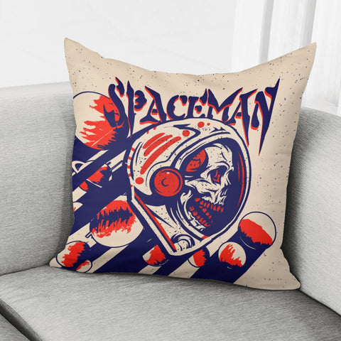 Image of Astronaut And Skull With Stars And Starry Sky Pillow Cover