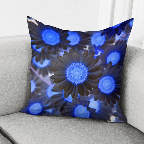 Image of Flowers In Black Pillow Cover