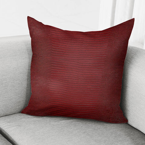 Image of Red Lizard Leather Print Pillow Cover