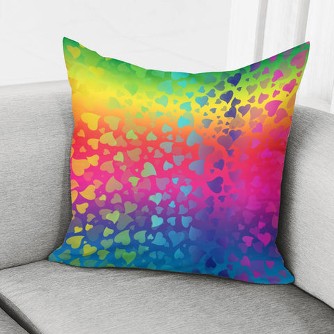 Image of Colorful Hearts Pillow Cover