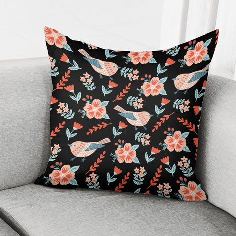 Image of Birds And Flowers Pillow Cover