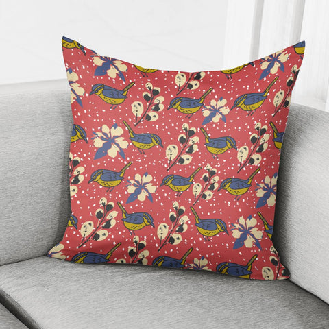 Image of Sparrows And Plants Pillow Cover