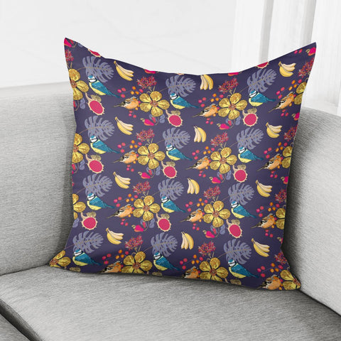 Image of Sparrows And Plants Pillow Cover