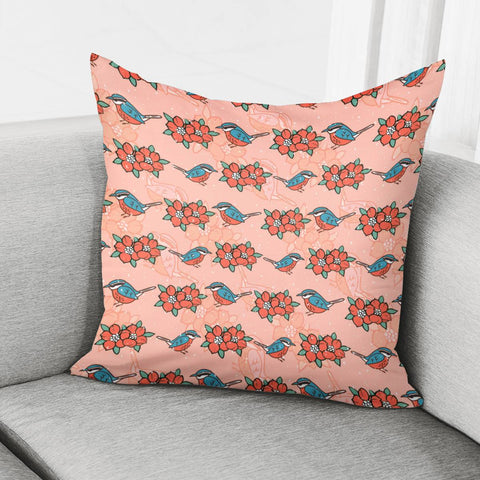 Image of Sparrows And Plants Pillow Cover