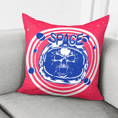 Image of Skull And Starry Sky And Planet And Ripples Pillow Cover