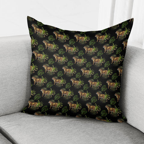 Image of African Leopard On Black Pillow Cover