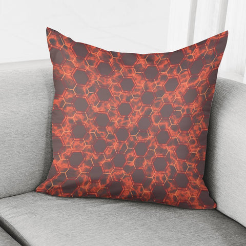 Image of Orange Honeycomb Marble Pillow Cover