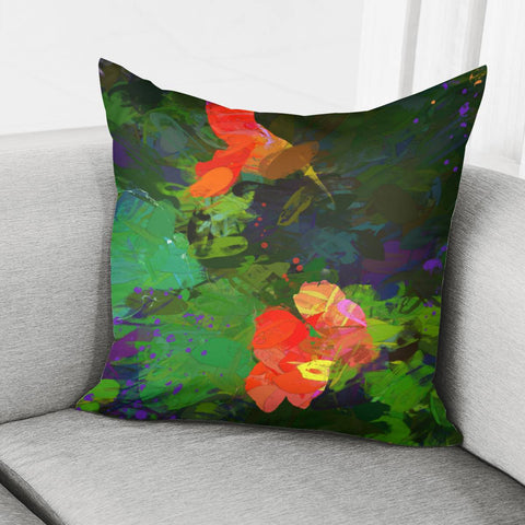 Image of Nasturtiums In The Garden Pillow Cover