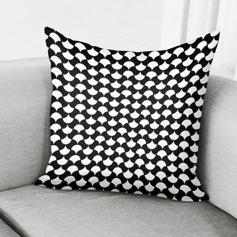 Image of Black White Petals Pattern Pillow Cover