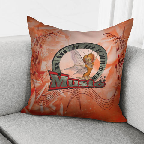 Image of Music, Fairy With Piano Pillow Cover