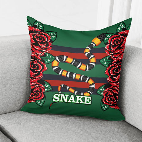 Image of Snake And Flowers Pillow Cover