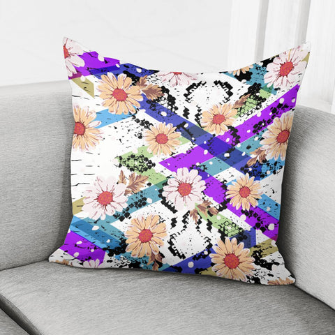 Image of Snake Skin And Flowers Pillow Cover