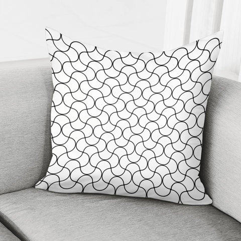 Image of Waves Puzzle Net Pattern-White Pillow Cover