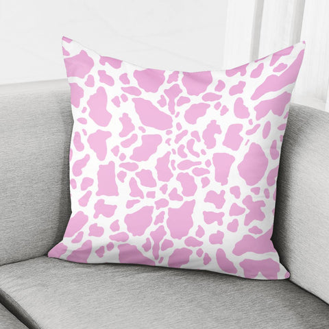 Image of White Pink Cow Print Pillow Cover