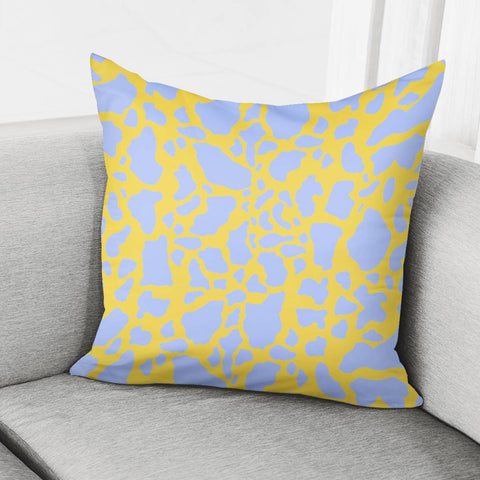 Image of Yellow Blue Cow Print Pillow Cover